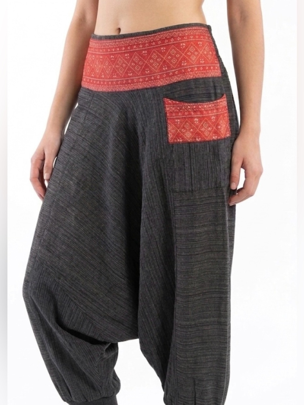 Harempants Charcoal Gray Hill Tribe Harem Pants - Boho Yoga Festival